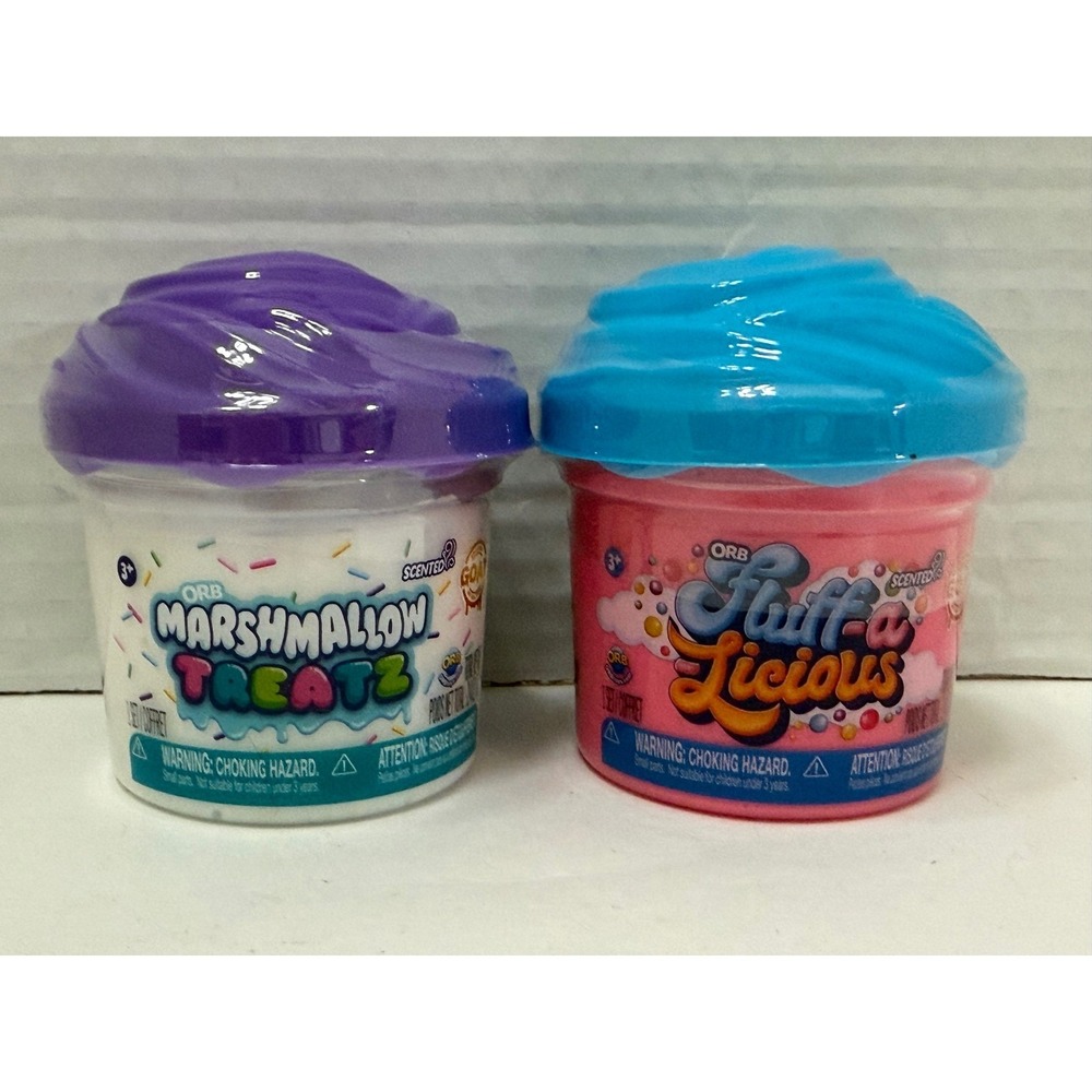 ORB Marshmallow Treatz & Fluff-a-Licious Scented Slime Compound 2 Pack 2.4oz Ea